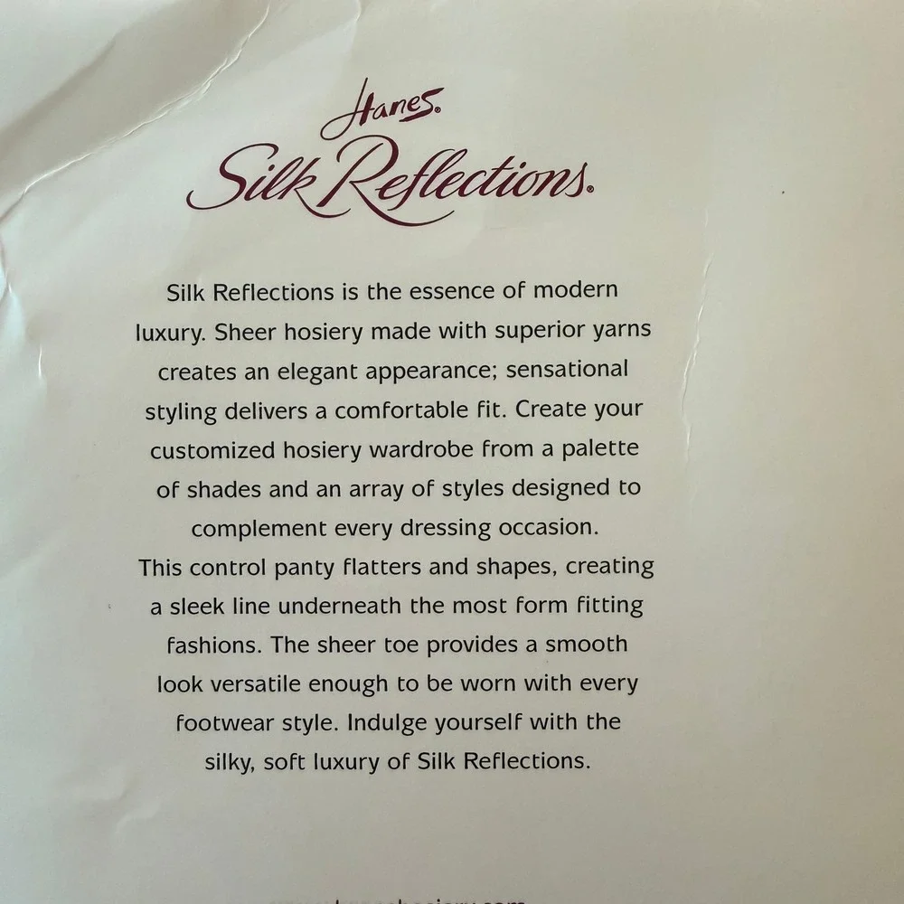 Hanes Silk Reflections Silky Sheer‎ Control Top Pantyhose Jet Black Size CD